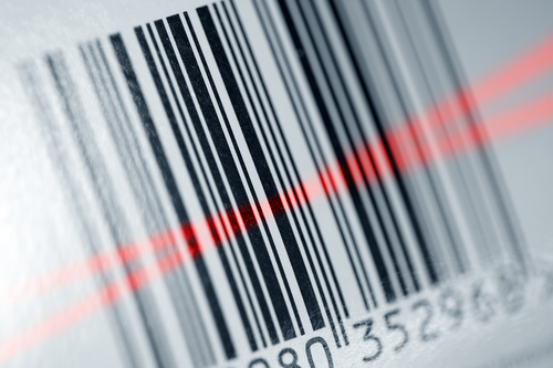 Modern retail checkout with barcode scanning