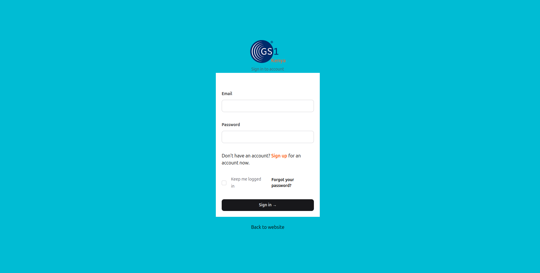 GS1 Kenya Self-Service Portal interface